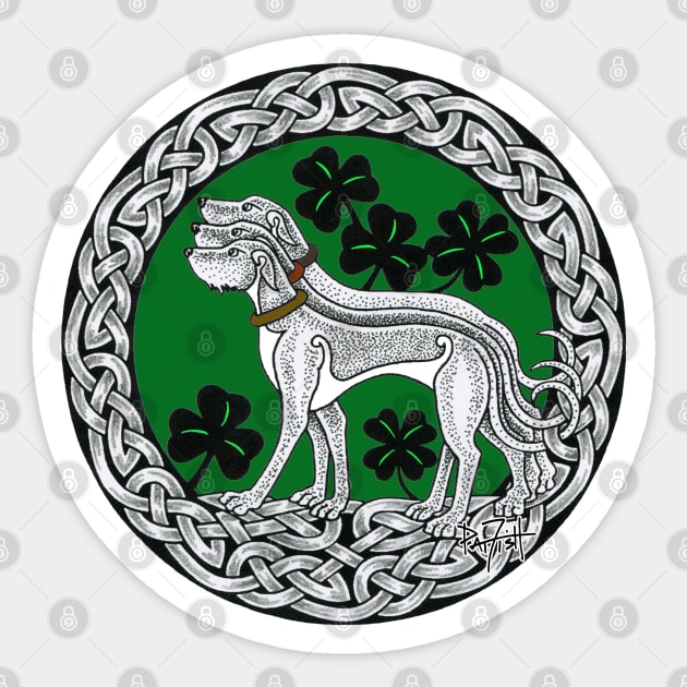 Triple Celtic Irish Wolfhound Ring Sticker by patfish